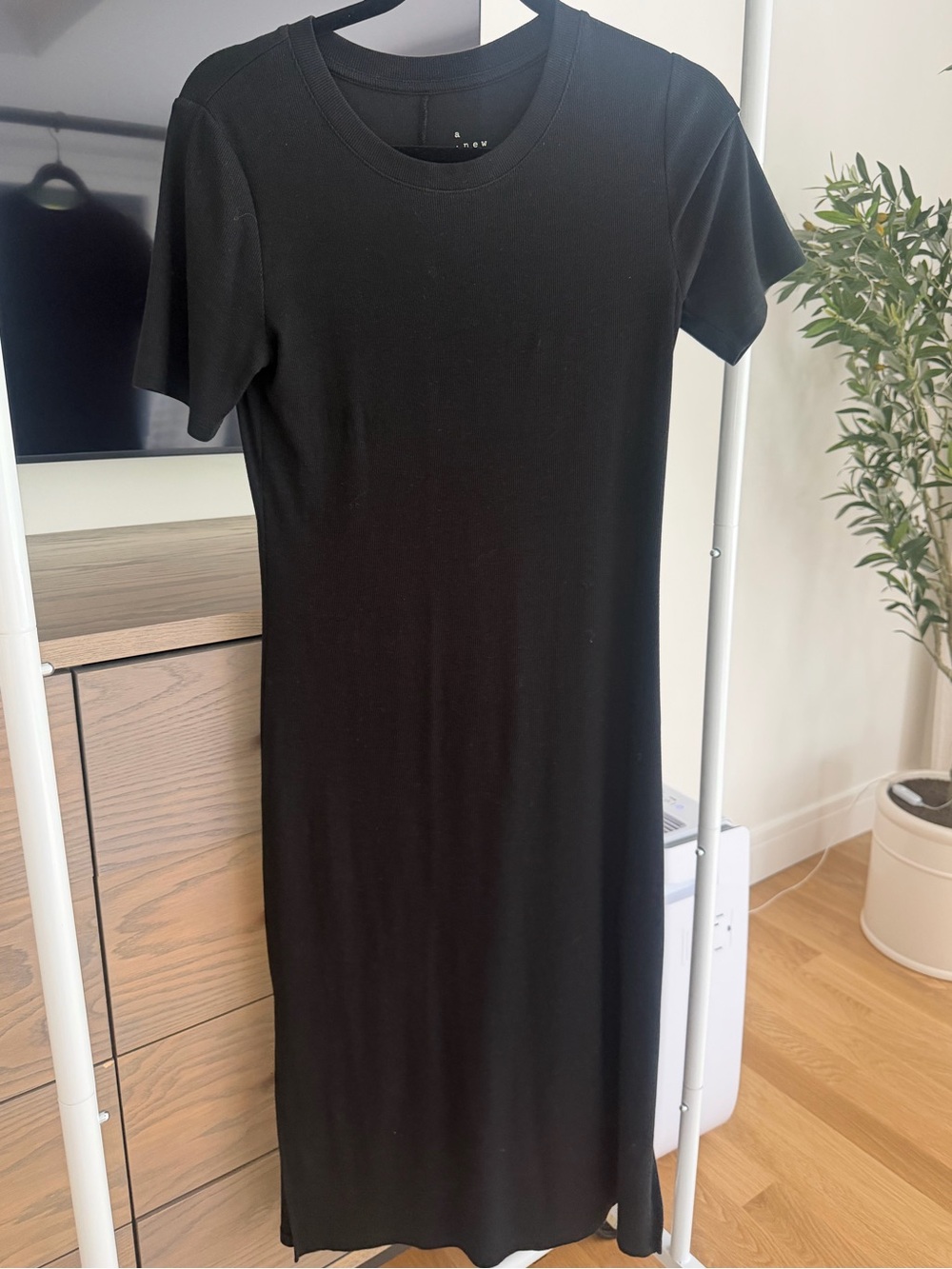 a new day Black Short-Sleeve Midi T-Shirt Dress